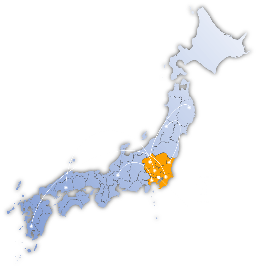 日本地図（東京都錦糸町にトランスネット株式会社）